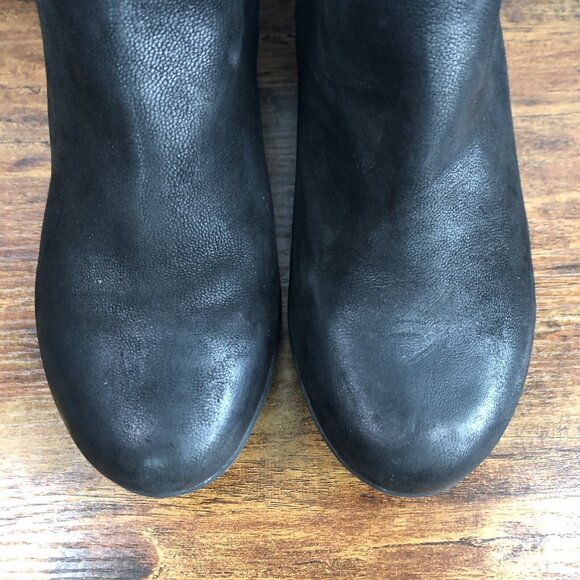 Dansko Women's SZ‎ 37 US 7 Raina Black Nubuck Leather Ankle Bootie Heels - Picture 2 of 10